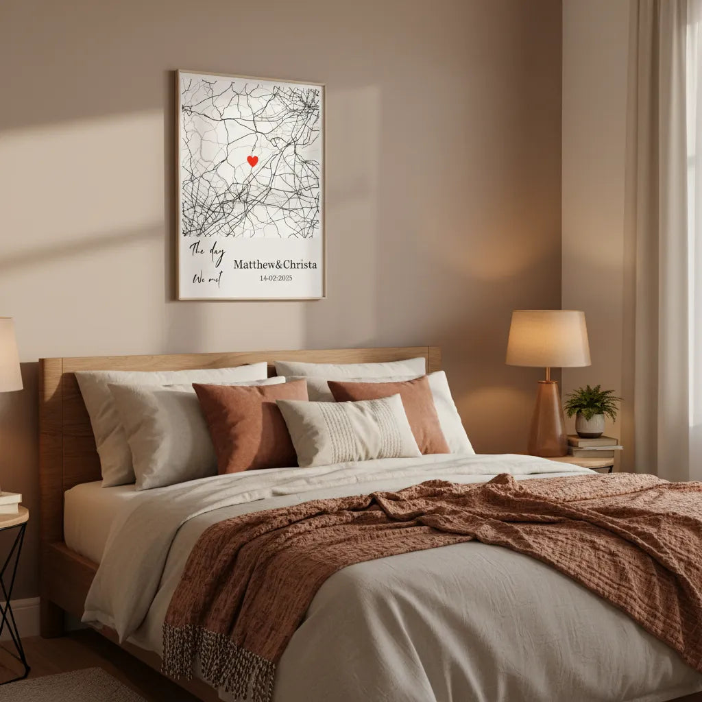 Personalized Where We Met City Map Print Romantic Gift For Him Or Her