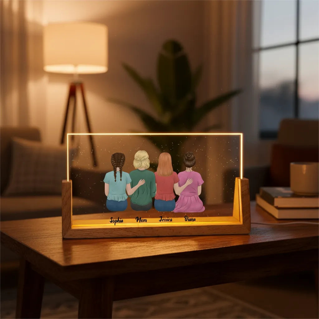 Personalized Mother & Daughter Forever Night Light With Kids Names Mother's Day Gift