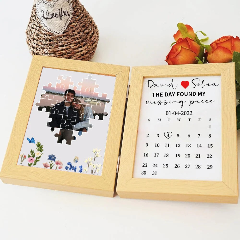 Personalized Heart Puzzle & Calendar Frame