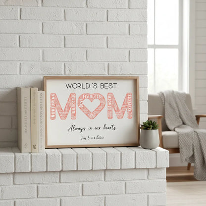 Personalized Words Best Mom Print Art with Names and Traits Mother's Day Gift