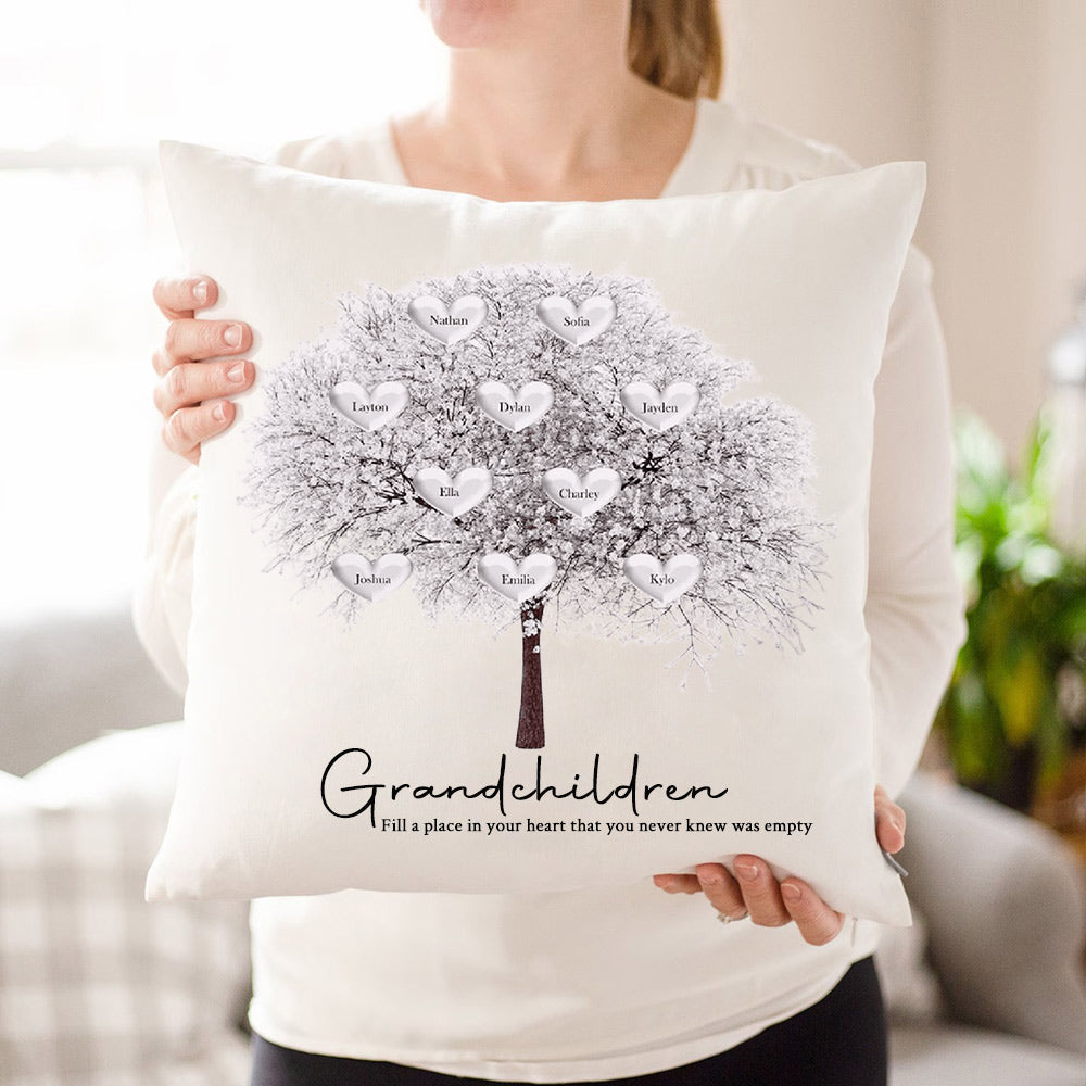 Personalized Family Tree Pillowcase Mother's Day Family Tree Pillow Keepsake Unique Genealogy Gift