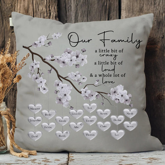 Personalized Family Tree Cushion Cover Mother's Day Family Tree Pillow Keepsake Unique Genealogy Gift