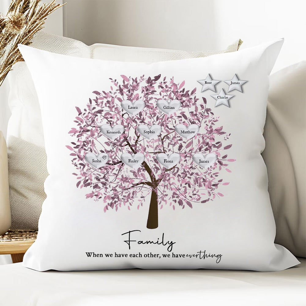Custom Personalized Family Tree Throw Pillow Mother's Day Family Tree Keepsake Unique Genealogy Gift