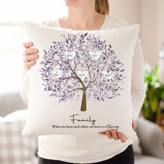 Custom Family Tree Pillow Mother's Day Personalized Family Tree Keepsake Unique Genealogy Gift