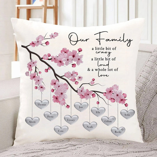 Custom Personalized Family Tree Throw Pillow Mother's Day Family Tree Keepsake Unique Genealogy Gift