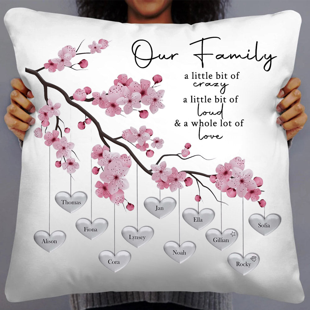 Custom Personalized Family Tree Throw Pillow Mother's Day Family Tree Keepsake Unique Genealogy Gift