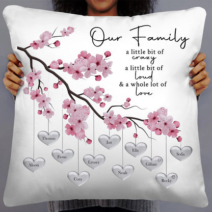 Custom Personalized Family Tree Throw Pillow Mother's Day Family Tree Keepsake Unique Genealogy Gift