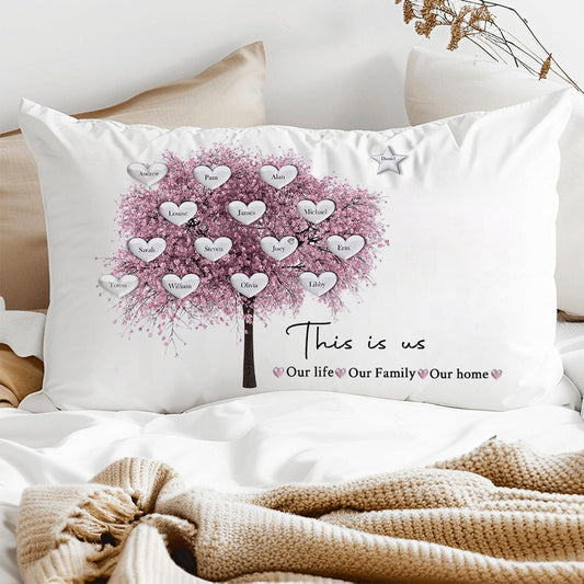Custom Family Tree Pillowcase  Mother's Day Family Tree Pillow Keepsake Unique Genealogy Gift