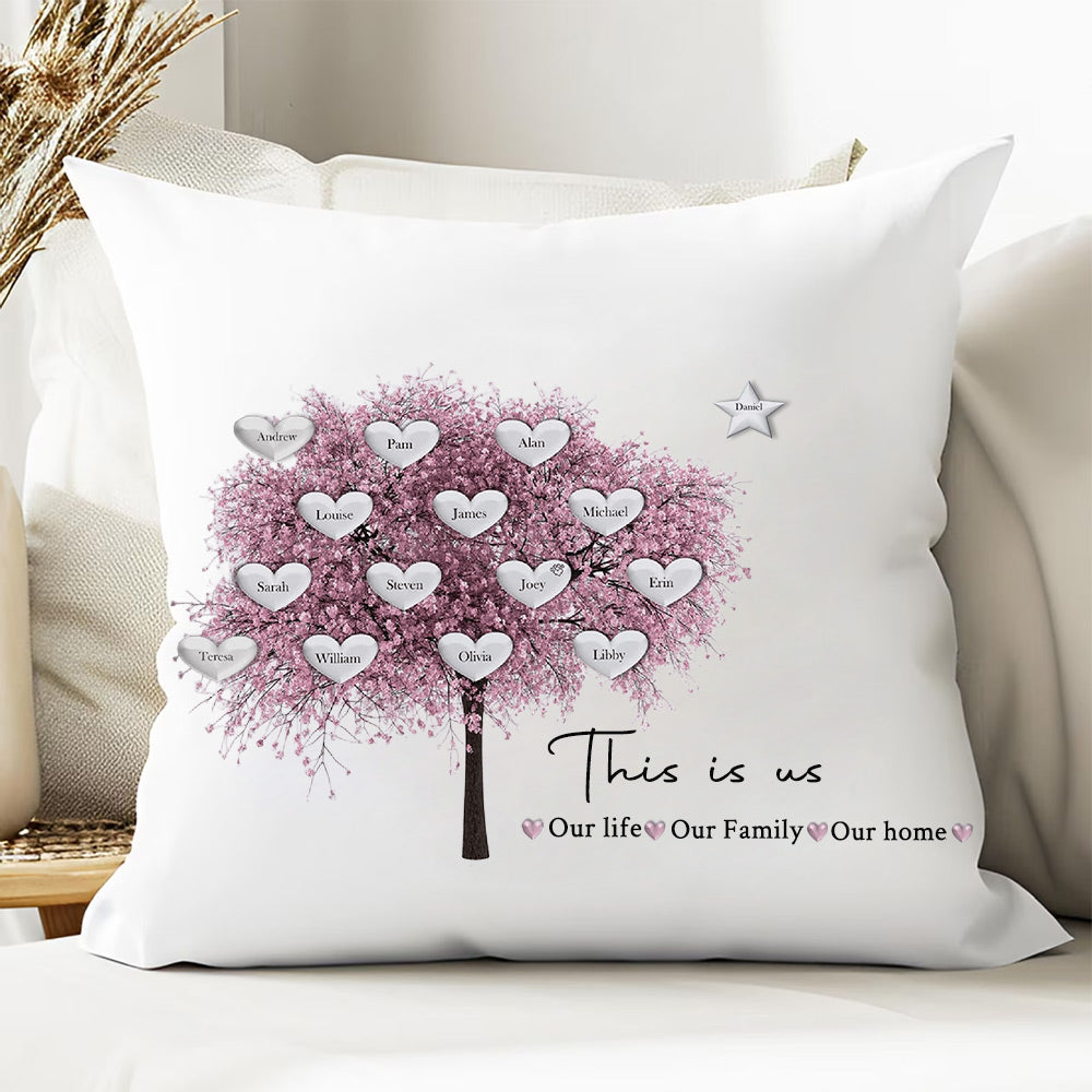 Personalized Family Tree Cushion Cover Mother's Day Family Tree Pillow Keepsake Unique Genealogy Gift
