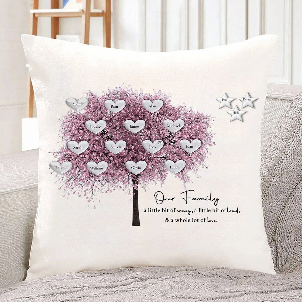 Custom Personalized Family Tree Throw Pillow Mother's Day Family Tree Keepsake Unique Genealogy Gift
