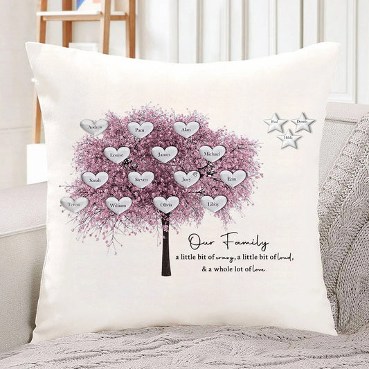 Personalized Family Tree Cushion Cover Mother's Day Family Tree Pillow Keepsake Unique Genealogy Gift