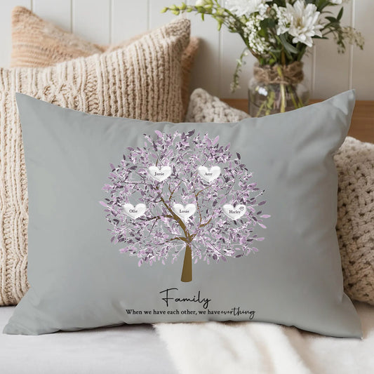 Custom Family Tree Pillowcase  Mother's Day Family Tree Pillow Keepsake Unique Genealogy Gift
