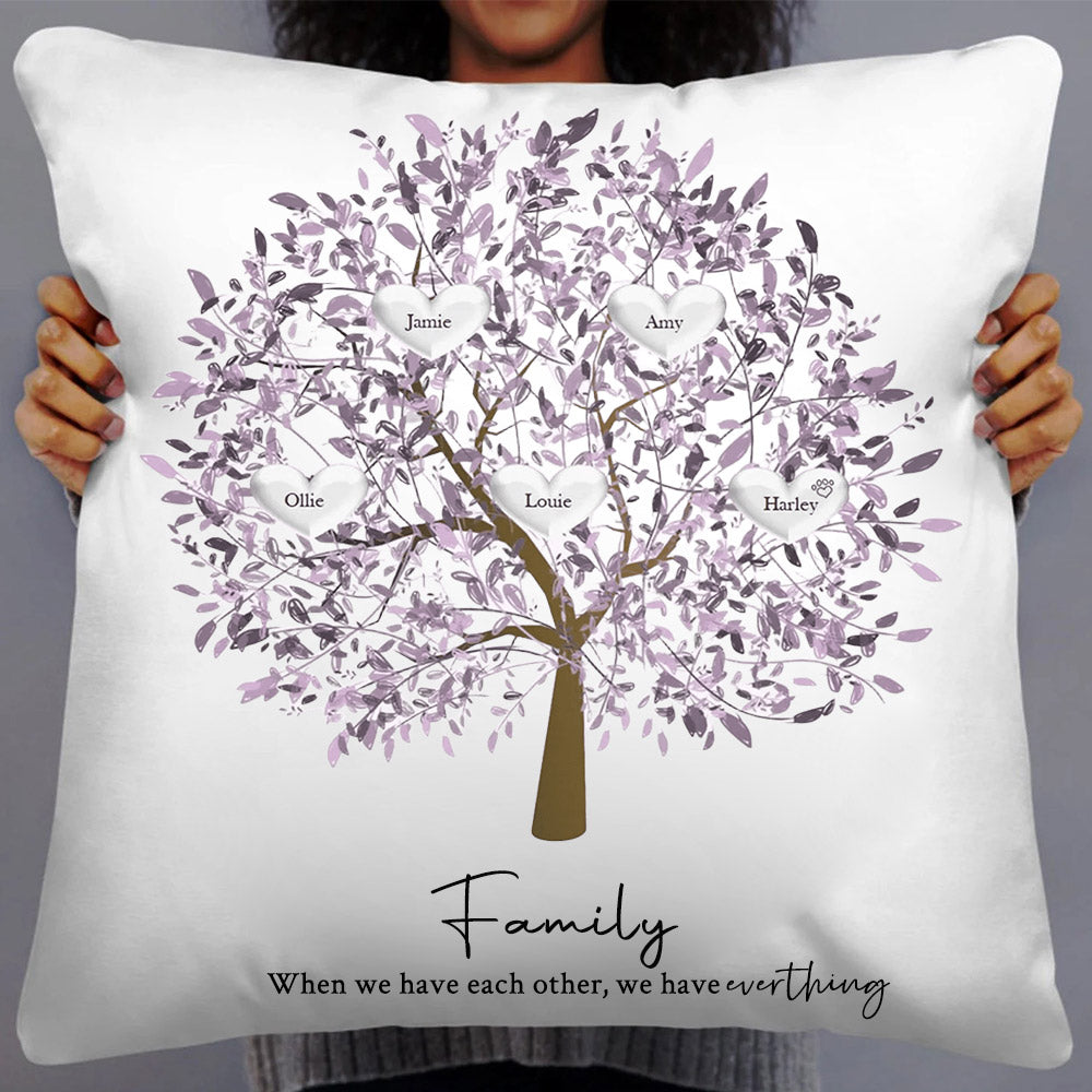 Personalized Family Tree Cushion Cover Mother's Day Family Tree Pillow Keepsake Unique Genealogy Gift