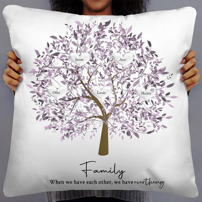 Personalized Family Tree Cushion Cover Mother's Day Family Tree Pillow Keepsake Unique Genealogy Gift
