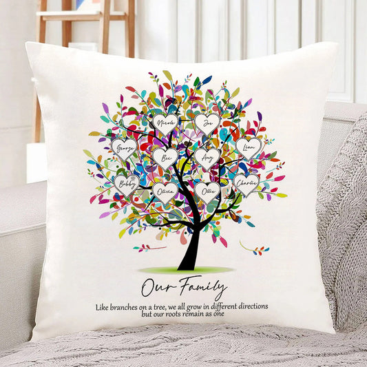 Custom Family Tree Pillow Mother's Day Personalized Family Tree Keepsake Unique Genealogy Gift