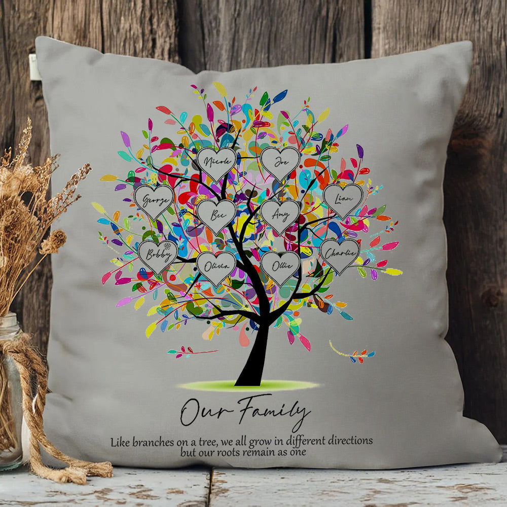 Personalized Family Tree Cushion Cover Mother's Day Family Tree Pillow Keepsake Unique Genealogy Gift