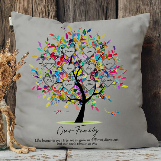 Personalized Family Tree Cushion Cover Mother's Day Family Tree Pillow Keepsake Unique Genealogy Gift