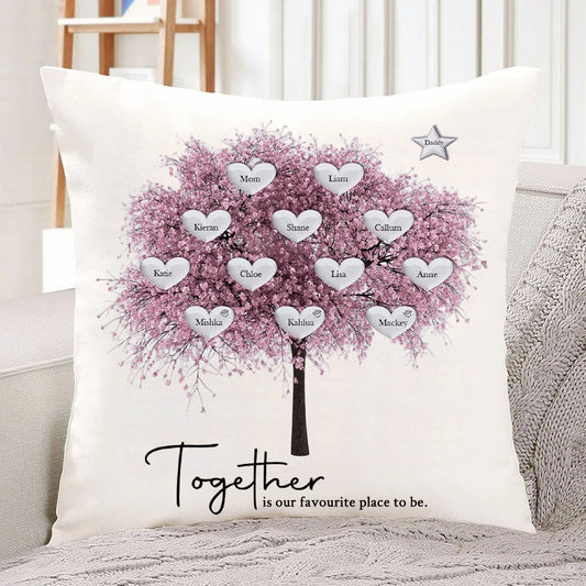 Personalized Family Tree Cushion Cover Mother's Day Family Tree Pillow Keepsake Unique Genealogy Gift