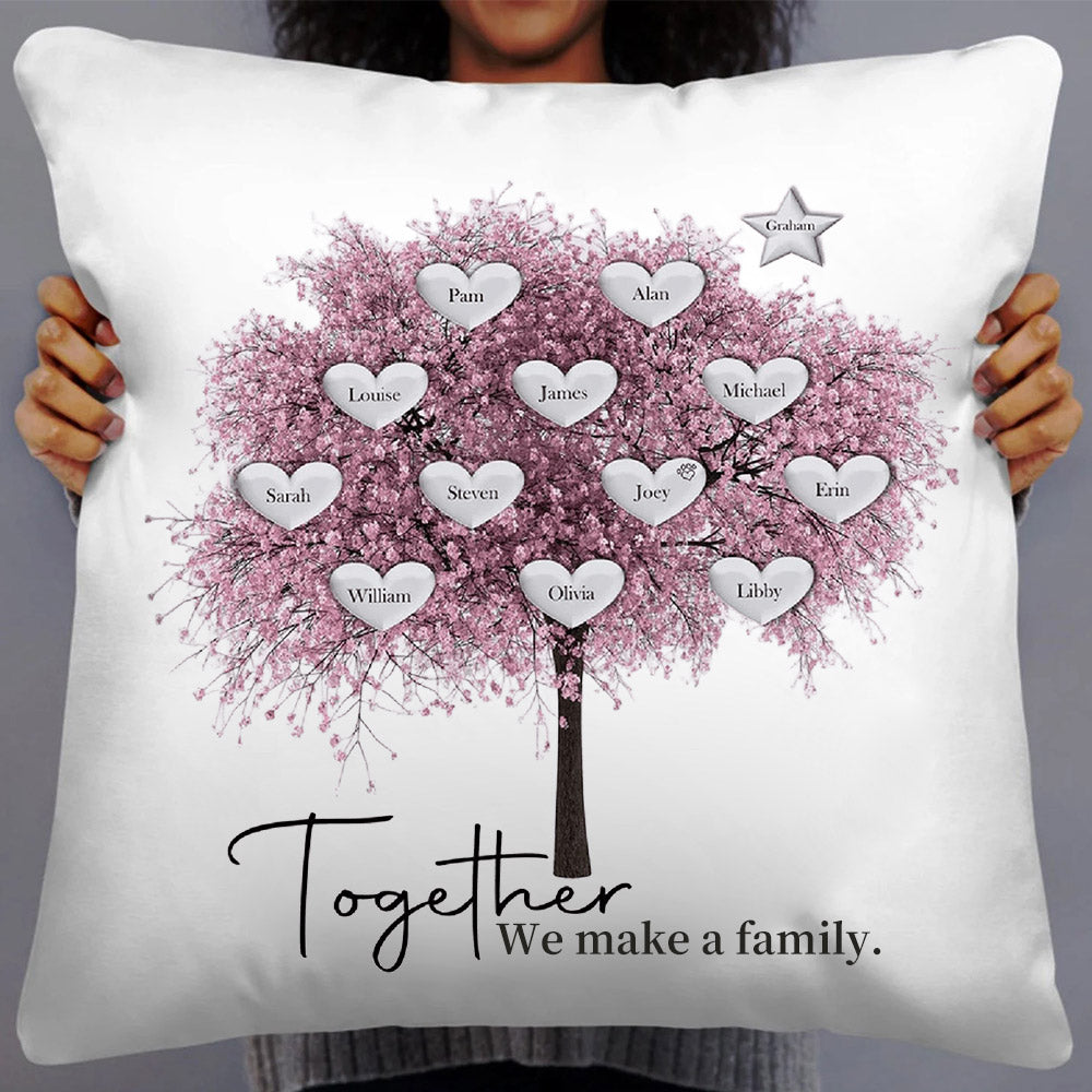 Custom Family Tree Pillow Mother's Day Personalized Family Tree Keepsake Unique Genealogy Gift