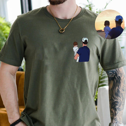 Personalized Dad and Me Matching Shirts with Picture Father Son Matching Shirts Father’s Day Gift for Dad