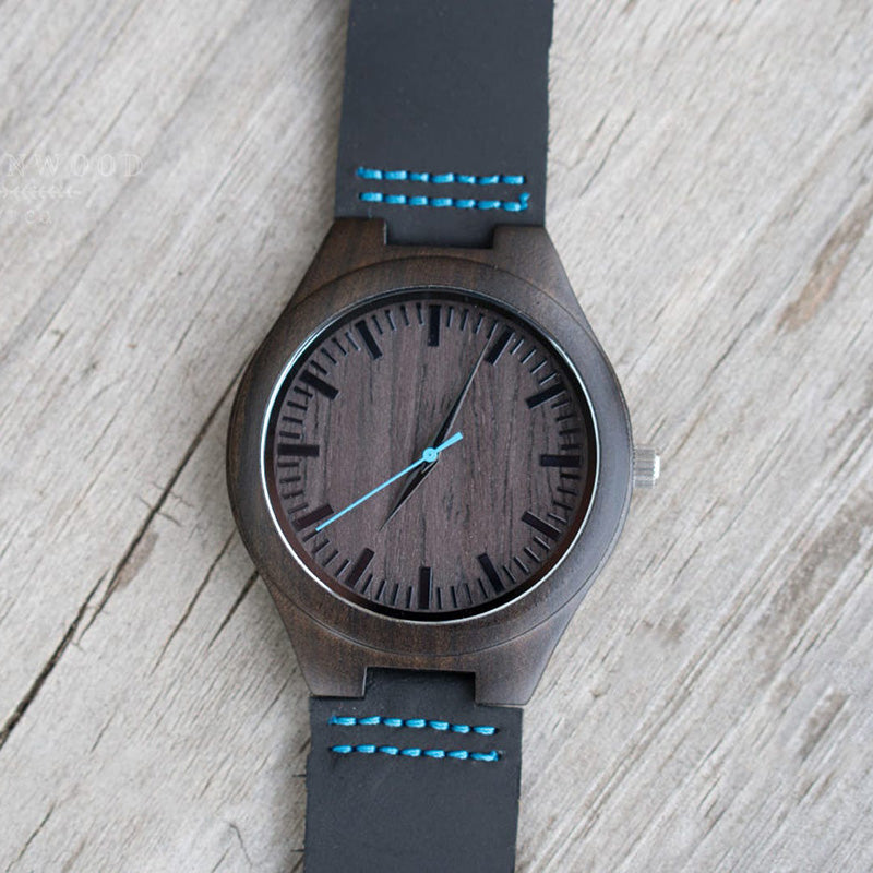 Personalized 5th Anniversary Engraved Wooden Watch Gifts for Him