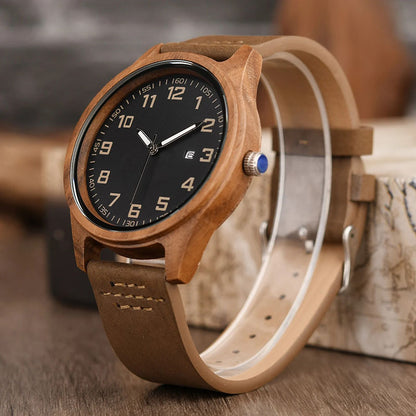 Personalized You Complete Me Men's Engraved Wooden Anniversary Watch Gift From Wife