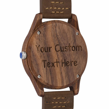 Personalized Men's Engraved Wooden Anniversary Watch Gift From Wife
