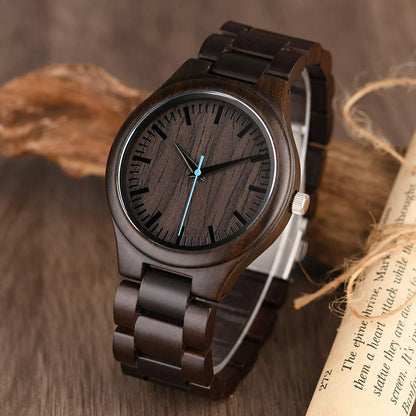 Personalized Adventure Awaits Men's Engraved Wooden Anniversary Watch Gift for Husband