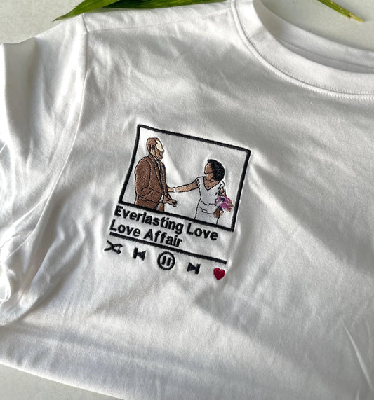 Custom Embroidered Sweatshirt, Custom embroidered photo shirt, custom embroidered tshirt, Custom embroidered photo, couple shirt