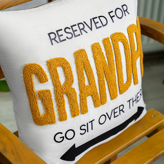 Personalized Grandpa Fathers Day Punch Needle Embroidered Pillow Gift for Husband Papa Dad