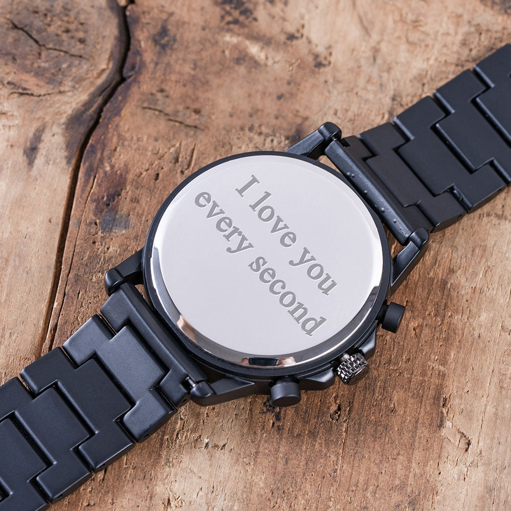 Personalized I Love You Every Second Men's Engraved Anniversary Watch Gifts From Wife