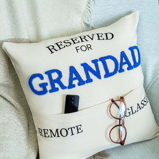 Personalized Dad Fathers Day Punch Needle Embroidered Pillow ift for Husband Papa Dad
