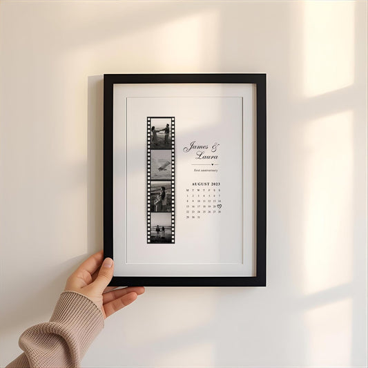 Personalized Couples Anniversary Gift Photo Print Art with Calendar