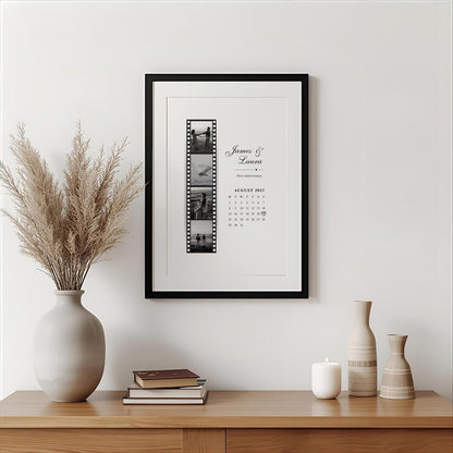 Personalized Couples Anniversary Gift Photo Print Art with Calendar
