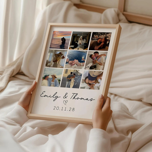 Personalized Couple Photo Collage Print Valentines Gift