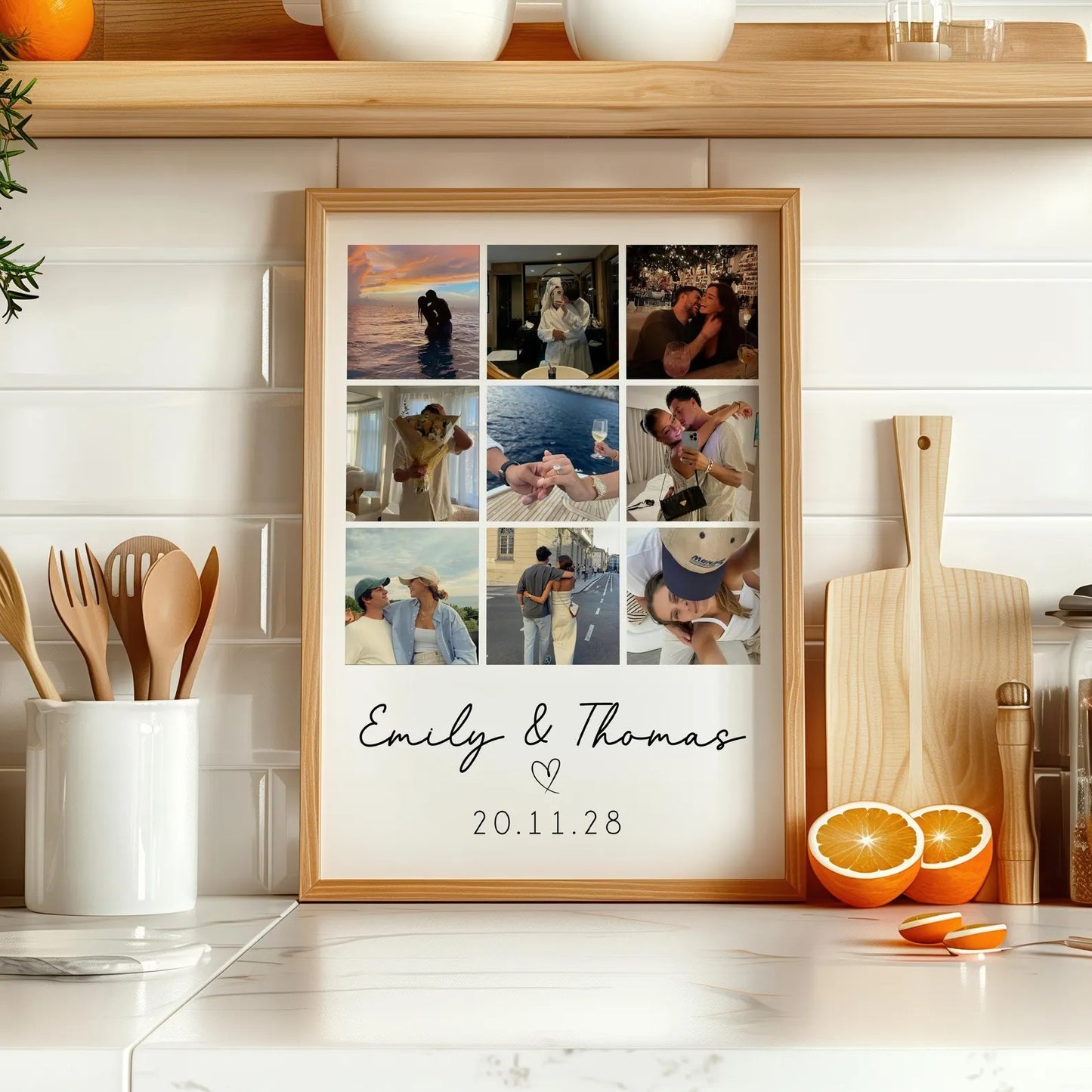 Personalized Couple Photo Collage Print Valentines Gift