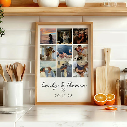Personalized Couple Photo Collage Print Valentines Gift