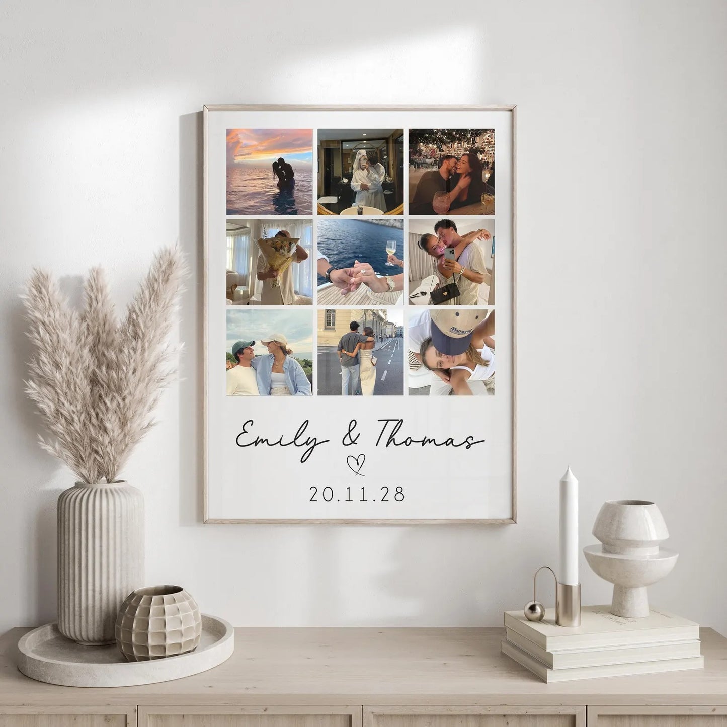 Personalized Couple Photo Collage Print Valentines Gift