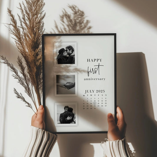 Personalized Photo Print with Calendar Romantic Keepsake Couple Wall Art