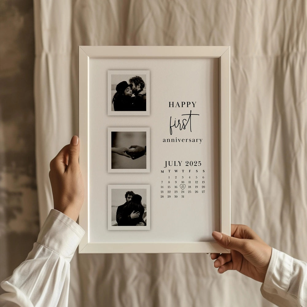 Personalized Photo Print with Calendar Romantic Keepsake Couple Wall Art