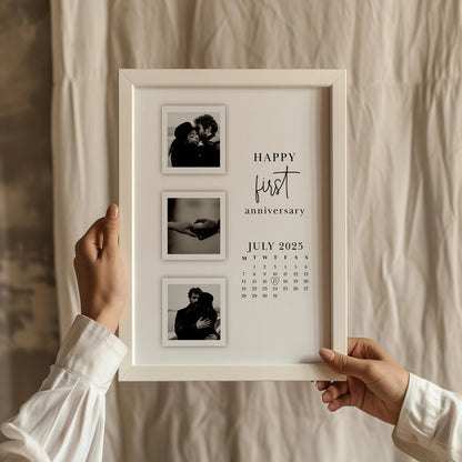 Personalized Photo Print with Calendar Romantic Keepsake Couple Wall Art