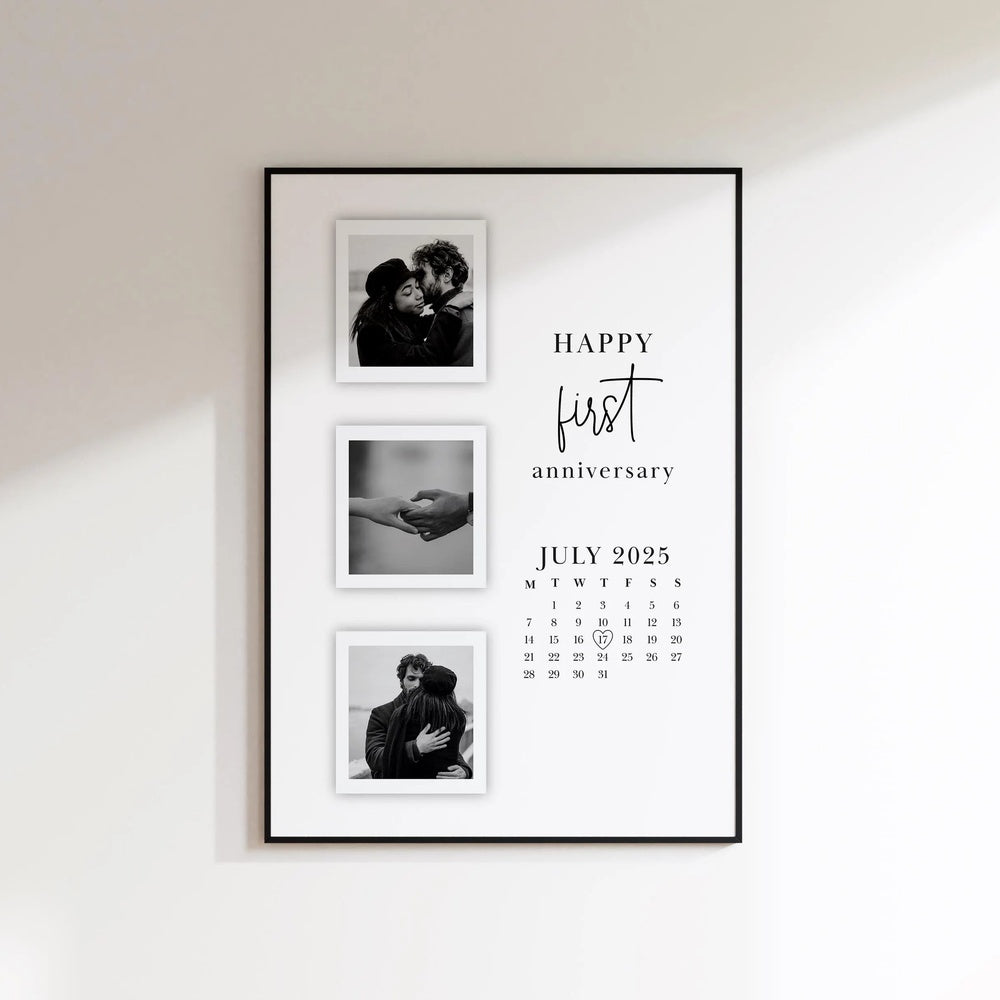 Personalized Photo Print with Calendar Romantic Keepsake Couple Wall Art