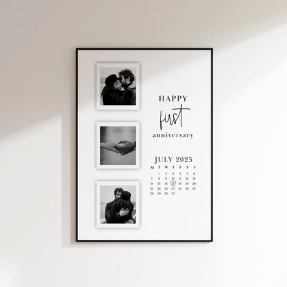 Personalized Photo Print with Calendar Romantic Keepsake Couple Wall Art