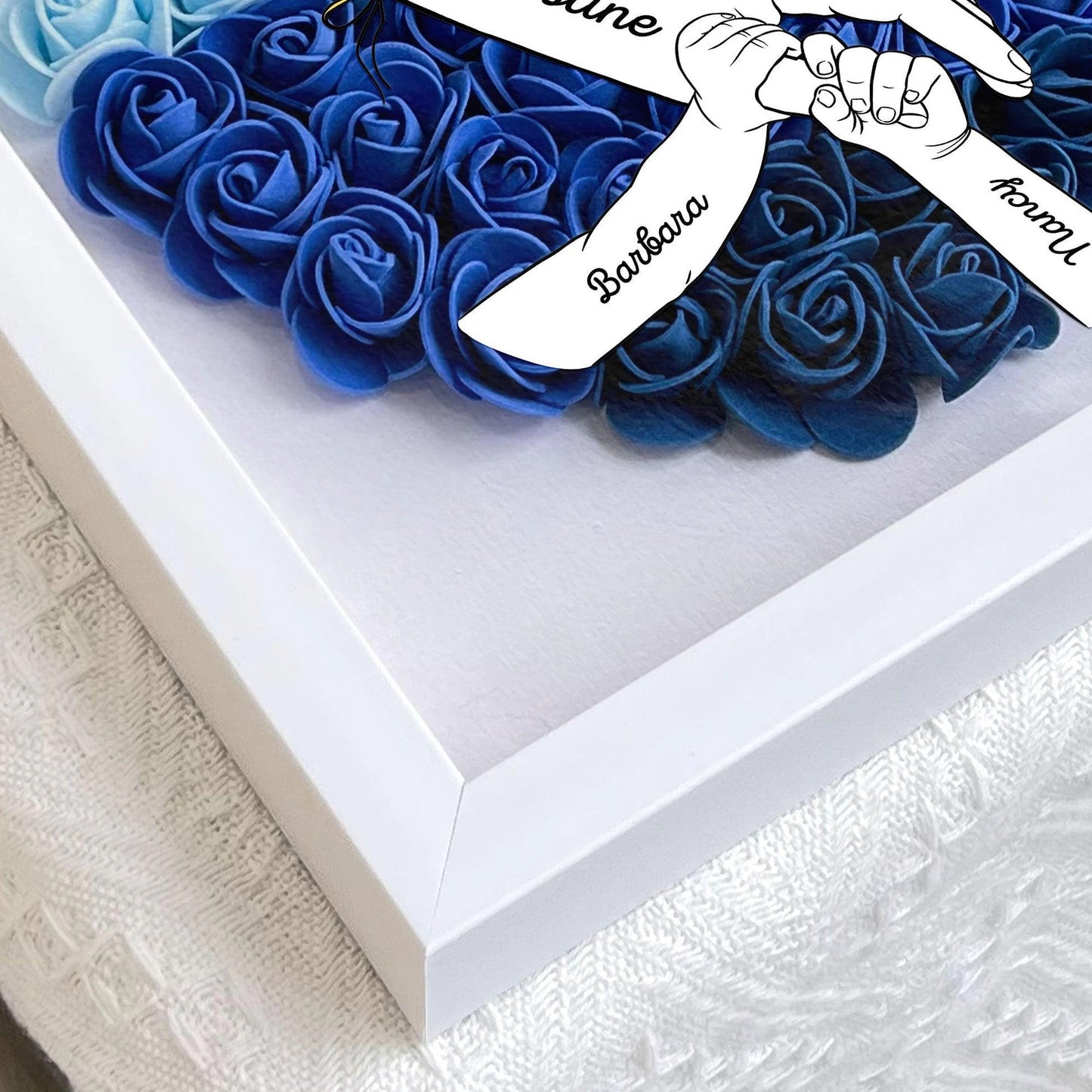 Personalized We Love You Mommy Hand Holding Flower Shadow Box For Mom Gift with Names Mother's Day Gift