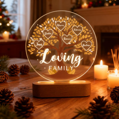 Personalized Tree of Life Names Night Light Family Tree Night Light With Kids Names Mother's Day Gift