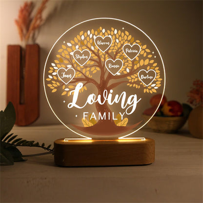 Personalized Tree of Life Names Night Light Family Tree Night Light With Kids Names Mother's Day Gift