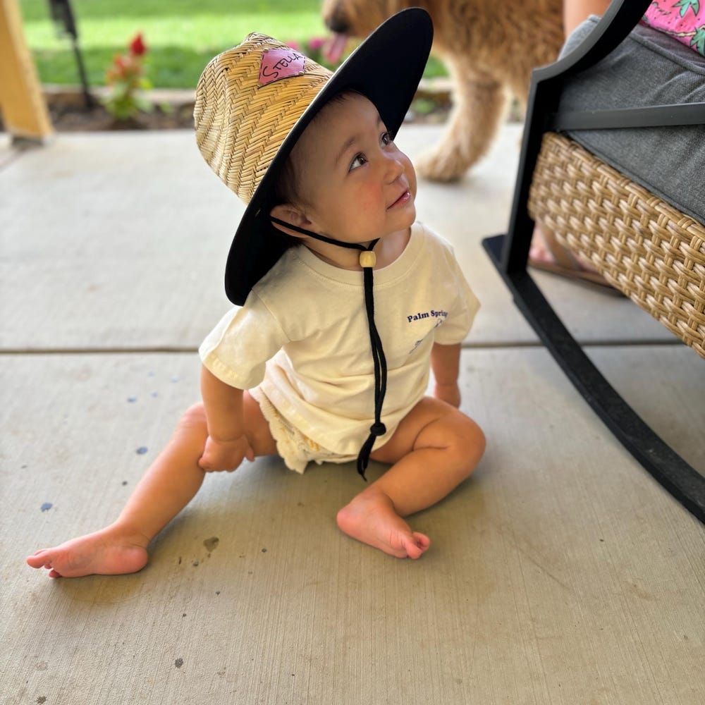 Personalized Kids Straw Hat with Name and Symbols Leather Patch Sun Hats for Baby Toddler Women Men