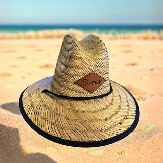 Personalized Kids Straw Hat with Name and Symbols Leather Patch Sun Hats for Baby Toddler Women Men