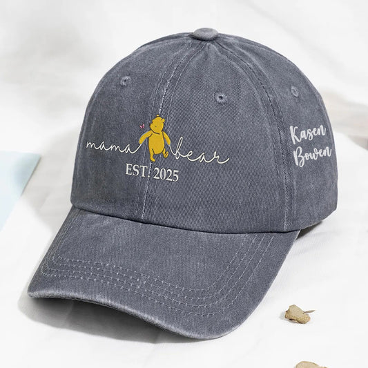 Personalized Embroidered Mama Bear Baseball Cap Custom Unique Mama Bear Gift for Mother’s Day