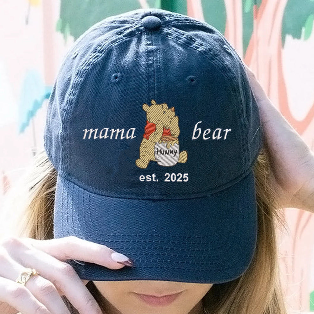 Personalized Embroidered Mama Bear Baseball Cap Custom Unique Mama Bear Gift for Mother’s Day